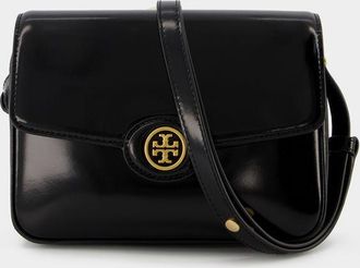 Tory Burch Robinson tas - Tory Burch - Leer - Zwart