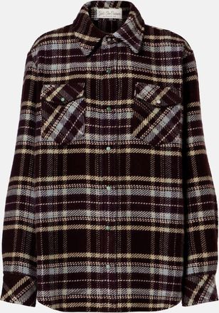 God's True Cashmere Camicia in cashmere a quadri con smeraldi