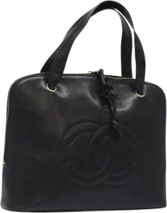 Chanel Pre-owned Vintage cc dome bag - Dames - Vintage Handtas - Zwart - ONE Size - Leer - Vintage