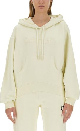 Off-white Beige Logo Hood Sweatshirt