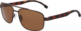 Nautica N104SP Polarized 210 Mens Sunglasses Brown Size 59