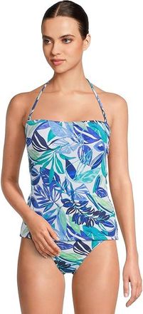 Tommy Bahama Island Cays Marina Bandini Womens Swimwear Beach Glass Blue : MD (US 10-12), Mesh/Nylon/Spandex