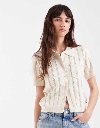 Wrangler Cardigan beige con una tasca-Neutro