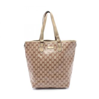 Gucci Beige Brown Gold Pvc Leather Handbag Tote Bag (Pre-Owned)