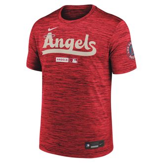 Nike Los Angeles Angels City Connect Velocity Nike Mens Dri-FIT MLB T-Shirt in Red | 02ER62QANG-HR3