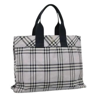 Burberry Pre-owned Nylon Tote Bag - Dames - Vintage Shopper - Grijs - ONE Size - Nylon - Vintage