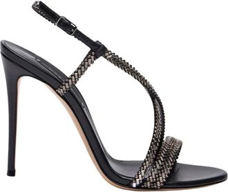 Casadei Josephine Julia Sandal - Dames - Sandalen met hakken - Zwart - 36 EU - Leer - Schoenen
