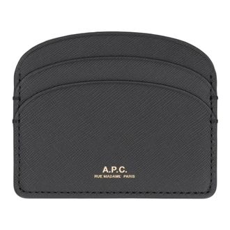 A.P.C. Wallets & Cardholders, female, Black, ONE SIZE, Demi Lune Leather Card Holder