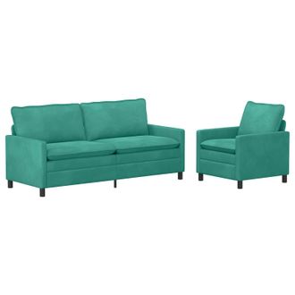 vidaXL Juego De Sof&aacute; 2 Uds. Tuquesa Terciopelo Vidaxl
