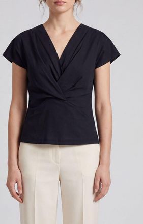 Isabel Marant Draped V-Neck Short-Sleeved Cotton Top