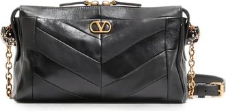 Valentino Garavani VLogo Signature Crossbody Tas - Dames - Tassen - Zwart - Maat: ONE Size Leer