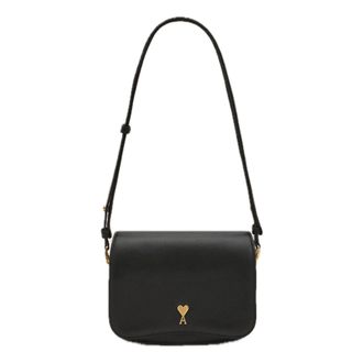Ami Cowhide Leather Paris Bag Black ULL717-AL0208-0015