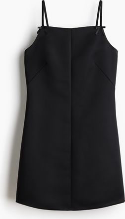H&M Satin-Trägerkleid - Schwarz