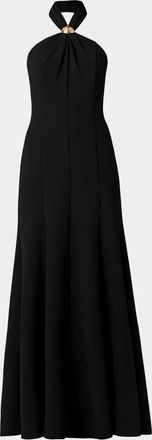 Shoshanna Scottie Cr&ecirc;pe Hardware Halter Maxi Dress