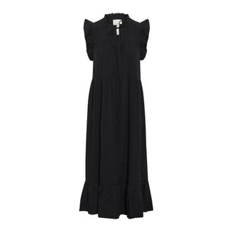 Part Two Zwarte Vrouwelijke Jurk met Ruchedetails - Dames - Casual kleedjes - Zwart - M - Kleedjes