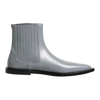 Dolce & Gabbana Chelsea Boots, male, Gray, Size: 11 US Dolce & Gabbana Light Gray Chelsea Short Ankle Boots Shoes