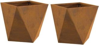 vidaXL Planter 2 pcs Rusty 30 x 30 x 30 cm Weathering Steel vidaXL