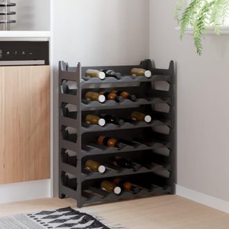 Berkfield Home Wine Rack for 36 Bottles PP Stackable in Black