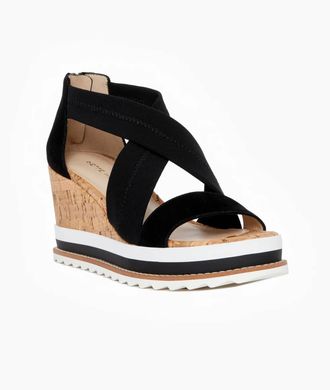 Pelle Moda Womens Medina Wedge Sandals In Black