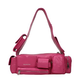 Balenciaga Superbusy Umh&auml;ngetaschen Damen Leder Rosa/Hellrosa