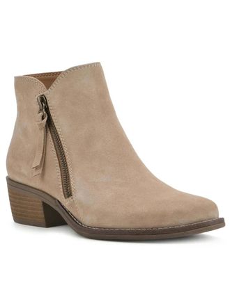 White Mountain Womens White Mountain Altos W34730 Boots Beige Suede Ankle Bootie LION829
