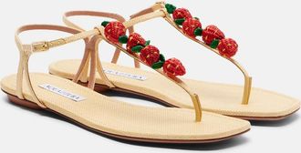 Aquazzura Sandalias Fragolina de efecto rafia