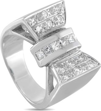 Luxury Bazaar 14K White Gold 1.06ct Diamond Bow Ring MF22-062426