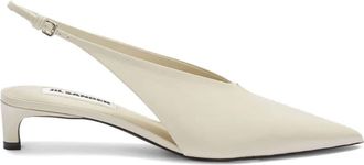 Jil Sander pointed-toe leather slingback pumps - women - Lambskin/Lamb Skin/Lamb Skin - 35.5 - Neutrals