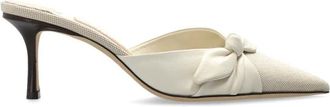 Jimmy Choo London Livi 65 Heeled Mules - Dames - Muiltjes - Beige - 41 EU - Leer - Schoenen