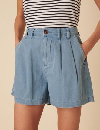 Nobody's Child Light Blue Double Pleat Ava Shorts