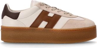 Hogan Brown Logo Sneakers