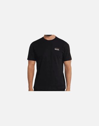 Emporio Armani Mens Cotton Split Logo Black T-Shirt - Size: 44