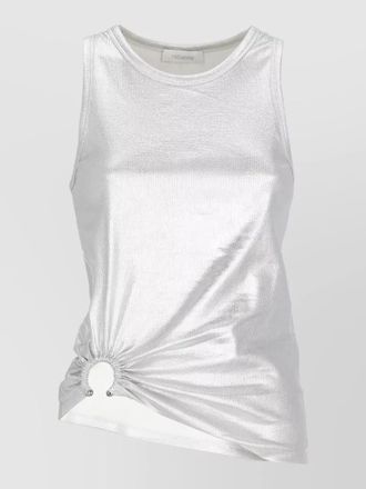 Paco Rabanne sleeveless top metal hem ring detail