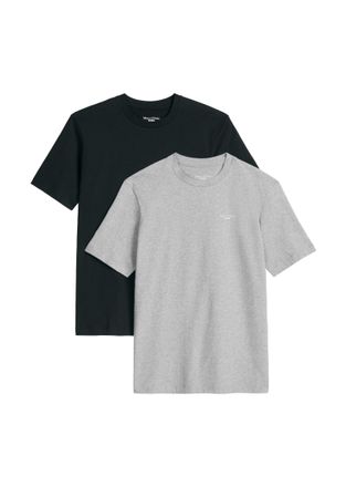 Marc O'Polo Denim T-Shirt MARC OPOLO DENIM regular fit im 2er Pack, in softem Single Jersey, Herren, Gr. XXL, schwarz, grau, Obermaterial: 100% Baumwolle, regular fit, 