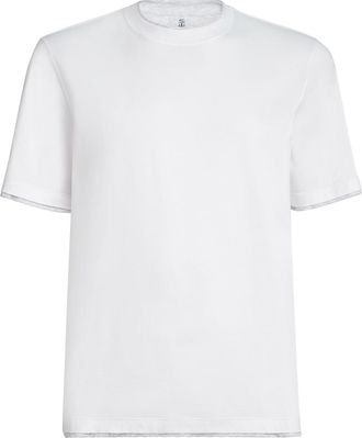 Brunello Cucinelli T-shirt with faux-layering in White at Nordstrom, Size Xxx-Large Eu