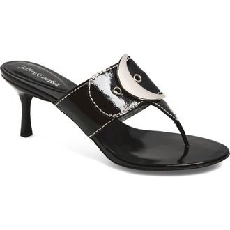 Jeffrey Campbell Solani Buckle Accent Sandal in Black Silver at Nordstrom, Size 5.5