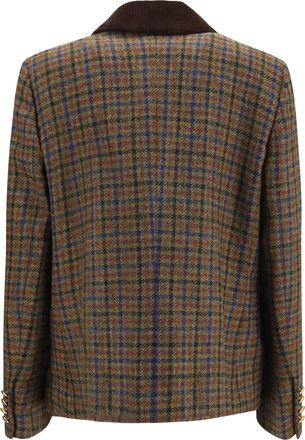 Blaz&eacute; Milano Womens Blazer Shelley Wool Blend Tweed Green-Red Mix Blazers & Vests Green/red
