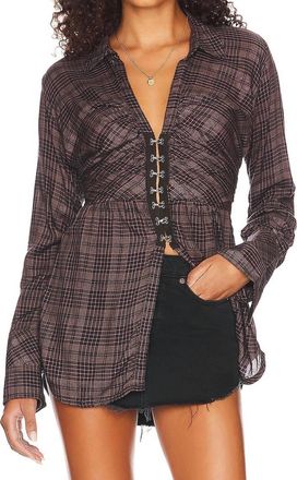 Free People Catalina Remade Shirt In Black Combo