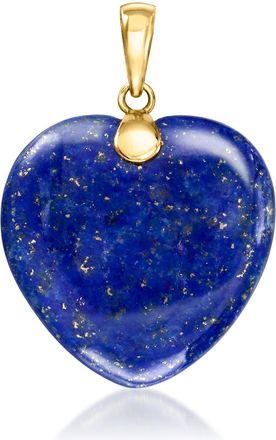 Ross-Simons Lapis Heart Pendant in 10kt Yellow Gold