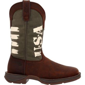 Durango Army Green Usa Print Western Boot in Brown And Army Green at Nordstrom, Size 11.5