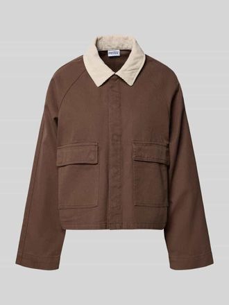 Pieces Regular Fit Jeansjacke aus reiner Baumwolle Modell BETT in Mittelbraun Mel, Gr&ouml;&szlig;e XL