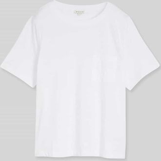Tom Tailor Regular Fit T-Shirt aus reiner Baumwolle in Weiss, Gr&ouml;&szlig;e XXXL