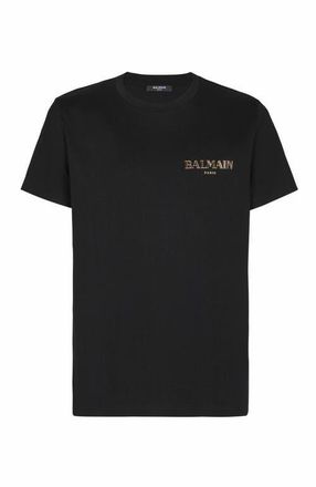 BALMAIN ロコハッチスイムTシャツ BWM0215600 001 Balmain “ラブレター”＆リップ刺繍Tシャツ - Men | BALMAIN