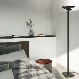 Top-Light Piantana Moderna Style Metallo Nero Vetro Bianco 6 Luci Gx53