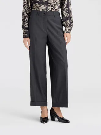 Momoni Pantaloni cropped eleganti Dango in misto lana a vita media
