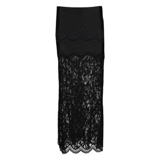 Paco Rabanne Maxi Skirts, female, Black, Size: 2XS Lace Midi Skirt