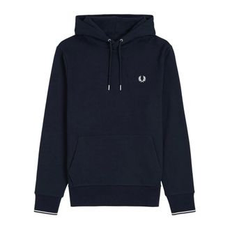 Fred Perry Hoodies, male, Blue, Size: 2XL Double-Stripe Hoodie