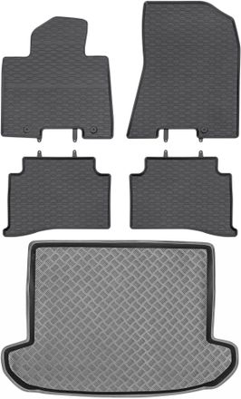 OEM Juego De Alfombrillas De Goma Para Coche Y Alfombrilla Para Maletero Para Kia Sportage Iv Suv (2015-2018)
