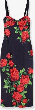Dolce & Gabbana Vestito in seta stretch con iconica stampa Rose - DOLCE & GABBANA - gender_Woman