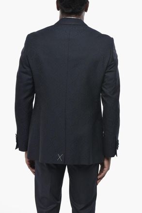 Etro Giacca in Misto Cotone Jacquard con Fodera Interna a Fantasia Floreale Etro